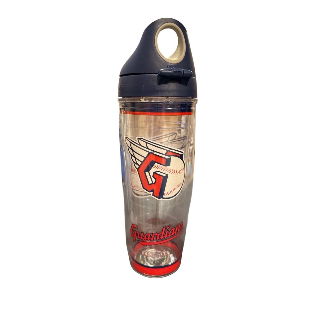 Tervis MLB Cleveland Guardians Water Bottle Tumbler Travel Flip Top Lid 24 oz